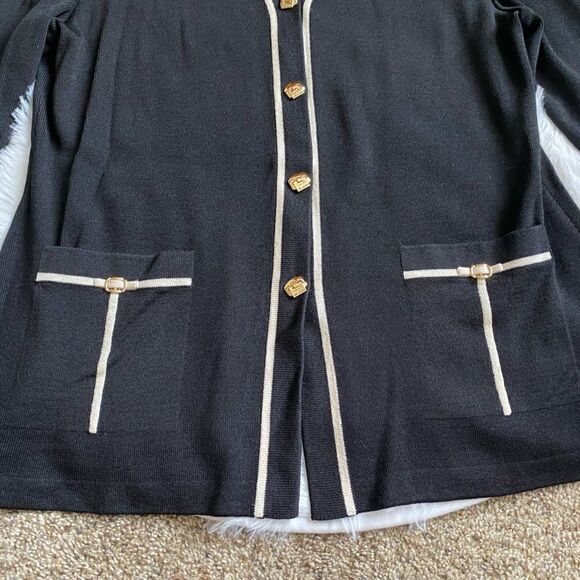 St. John Collection by Marie Gray Santana Knit Sweater Jacket Black Label Unworn - Picture 6 of 14